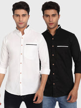 Mens Casual Shirt Full Sleeve Oxford Design Shirt (Pack 2)